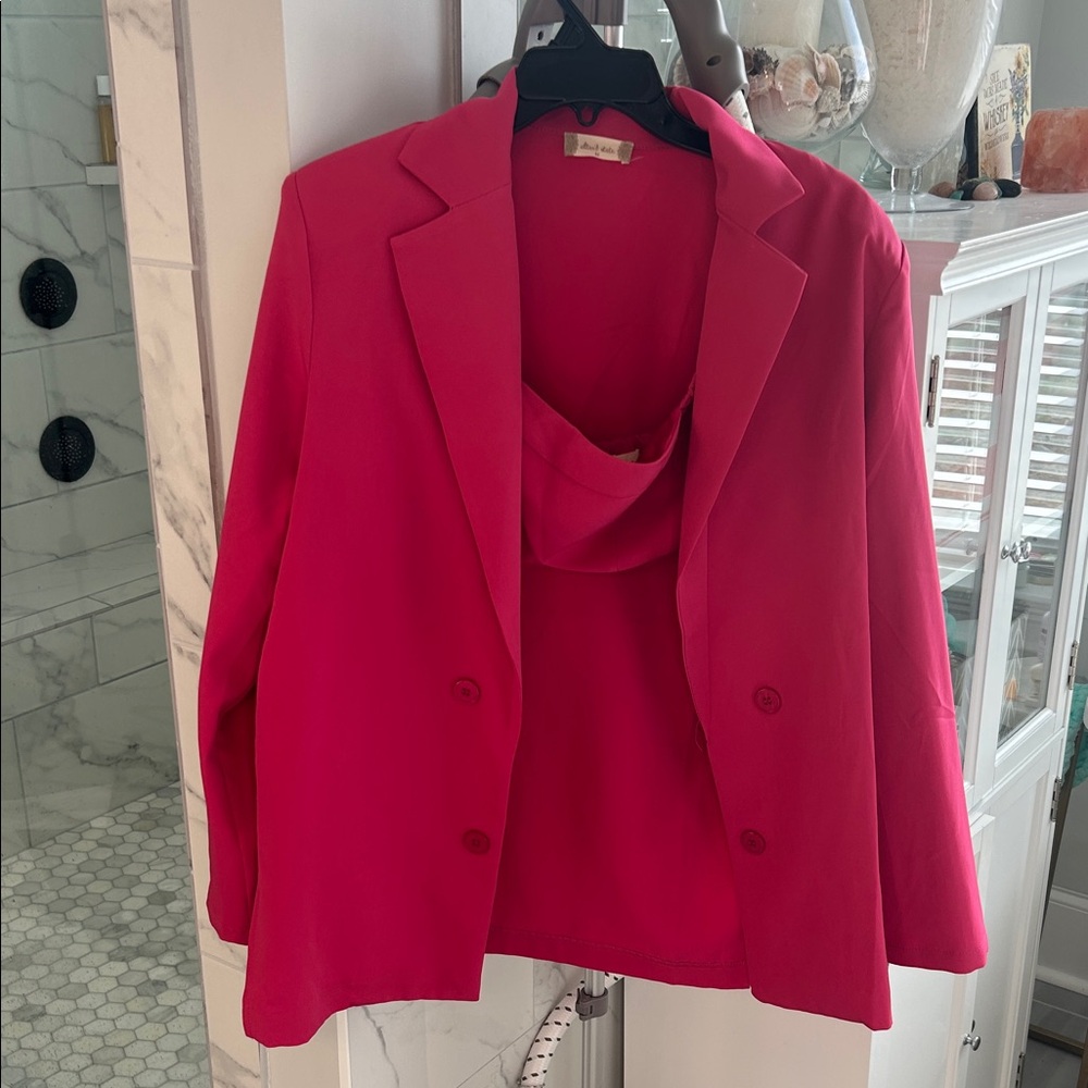 Altar’d State Vibrant Pink Blazer and Bra